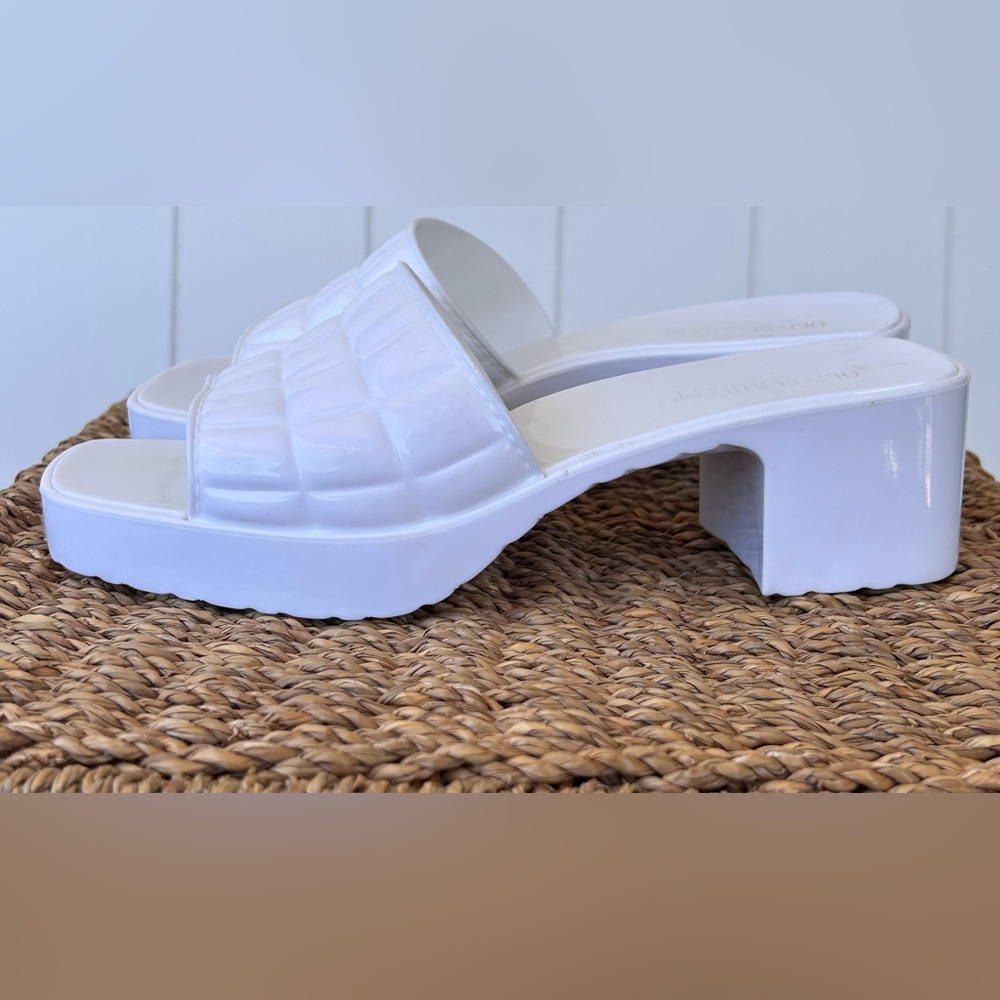Olivia Miller Women’s Jelly‎ Mules Block Heel White Size 8